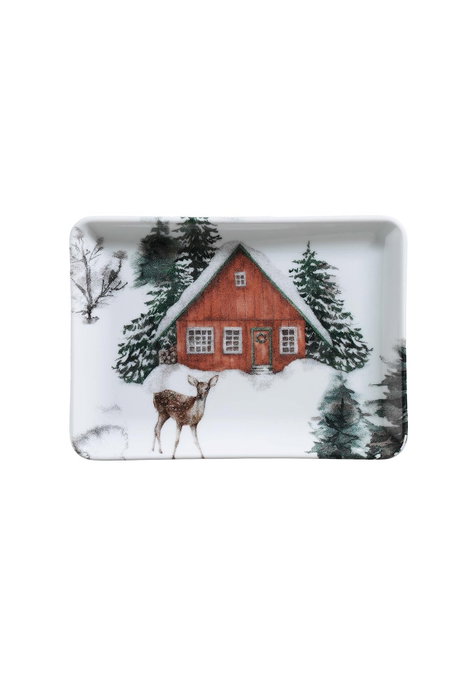 Hermia NNTAN18X13DS885605 Juego de Servir Pasteles Porcelana 18 x 13 cm 3 Piezas para Navidad